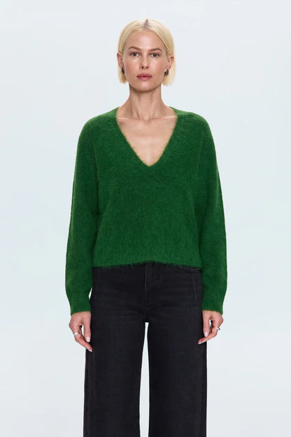 Pistola Kit V-Neck LS Sweater - WINTER GREEN