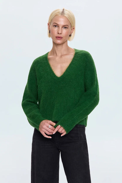 Pistola Kit V-Neck LS Sweater - WINTER GREEN