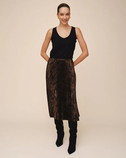 Bella Dahl Pleated Skirt - MICRO LEOPARD