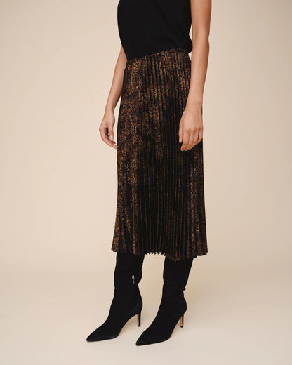 Bella Dahl Pleated Skirt - MICRO LEOPARD