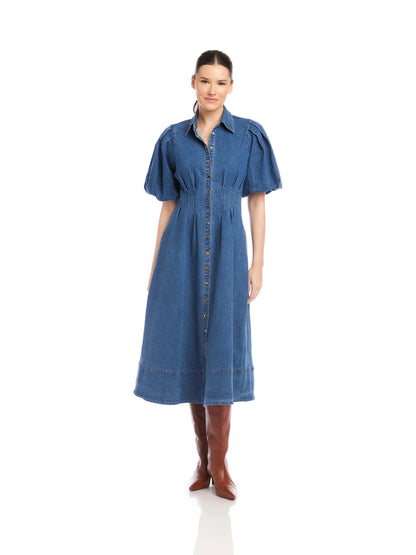 Fifteen Twenty Esme Midi Shirtdress - DENIM