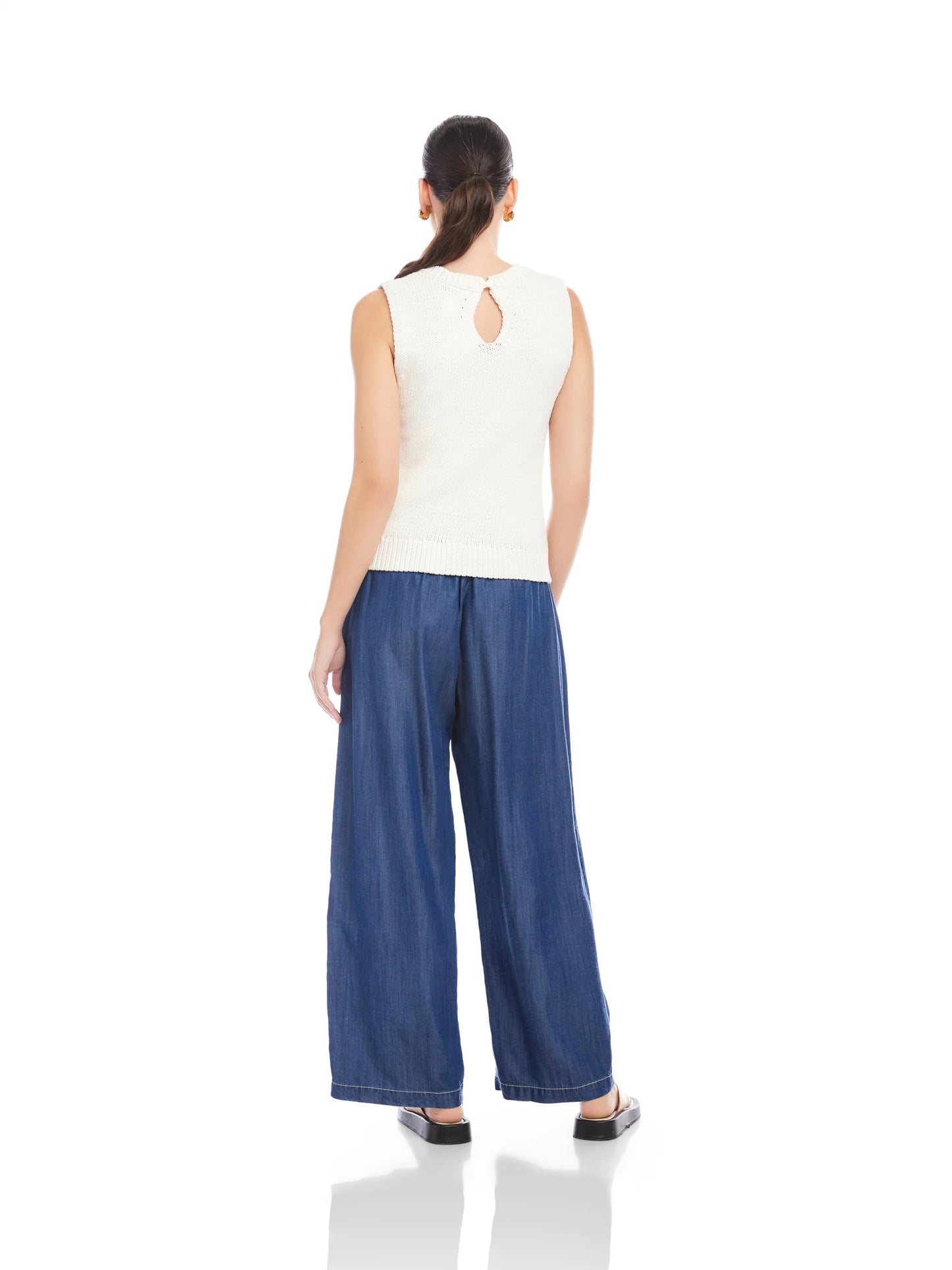 Fifteen Twenty Kimmy Keyhole Sweater Tank - IVORY