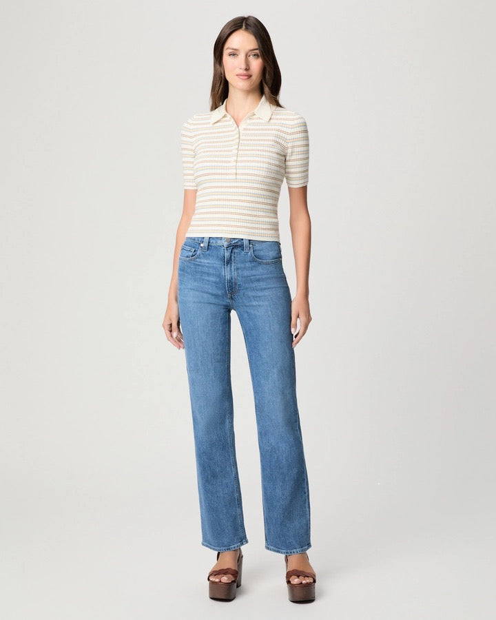 Paige Summit Top - WHITE MULTI STRIPE