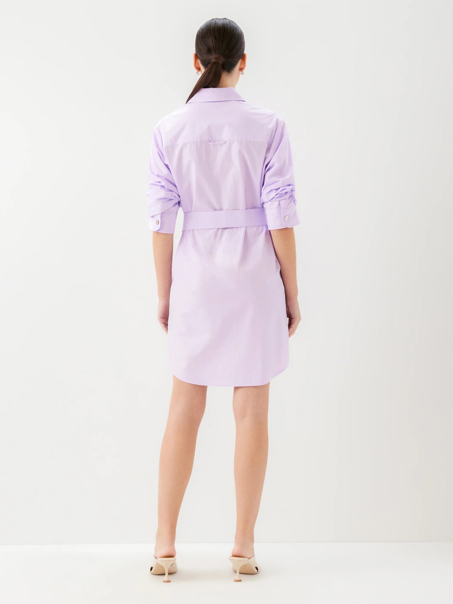 Fifteen Twenty Tatum Ruched Sleeve Shirtdress - LILAC