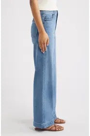 Paige Anessa Braided Pocket High Waist Wide Leg Jeans - ENCINO