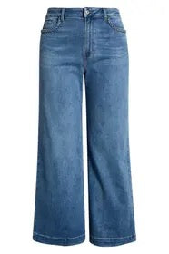 Paige Anessa Braided Pocket High Waist Wide Leg Jeans - ENCINO