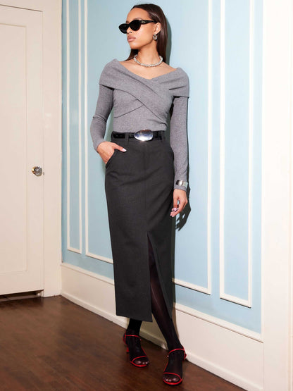 Fifteen Twenty Claire Skirt - GREY