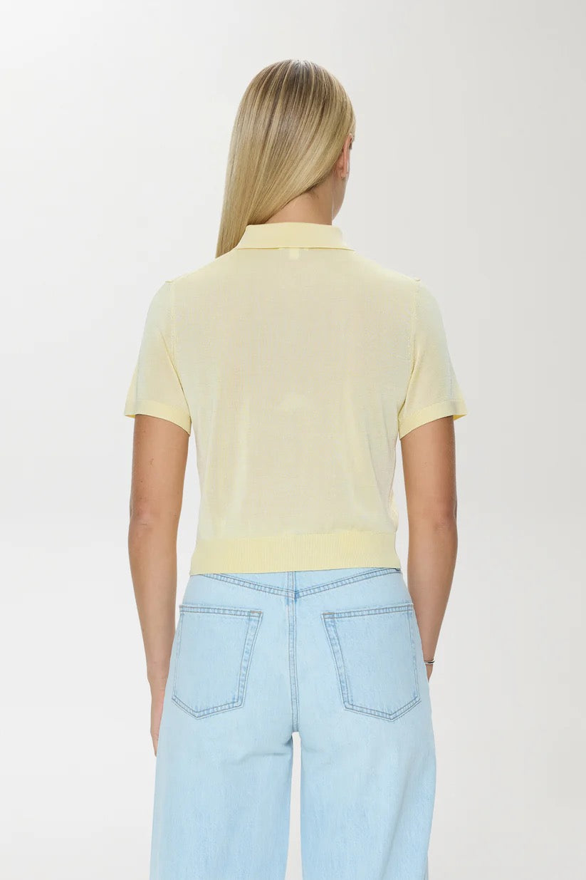 Pistola Lucca Short Sleeve Polo Sweater - PALE YELLOW