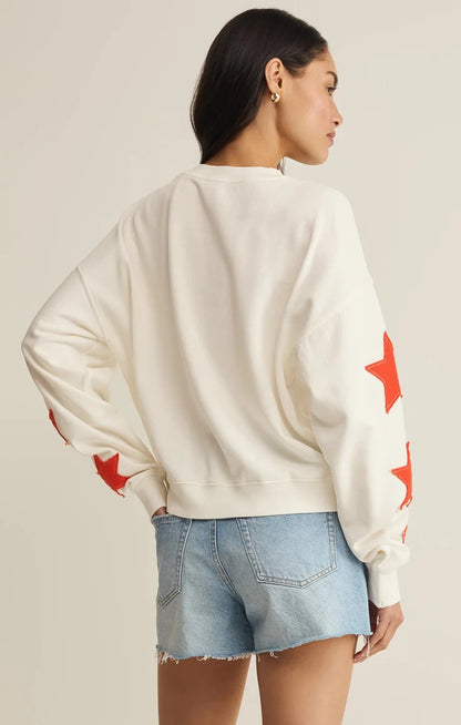 Z Supply Stars First Date Sweatshirt - SEA SALT