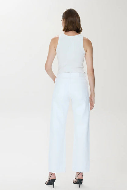 Pistola Lexi Mid Rise Bowed Straight Jean - VIVID WHITE