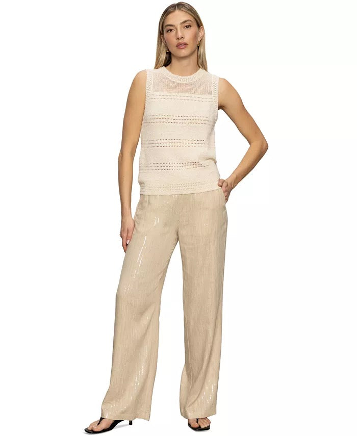 Sanctuary Coastal Pant - SAND SEQUIN STRIPE