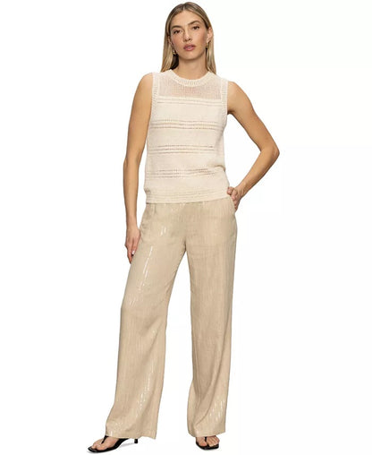 Sanctuary Coastal Pant - SAND SEQUIN STRIPE