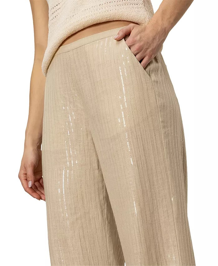 Sanctuary Coastal Pant - SAND SEQUIN STRIPE