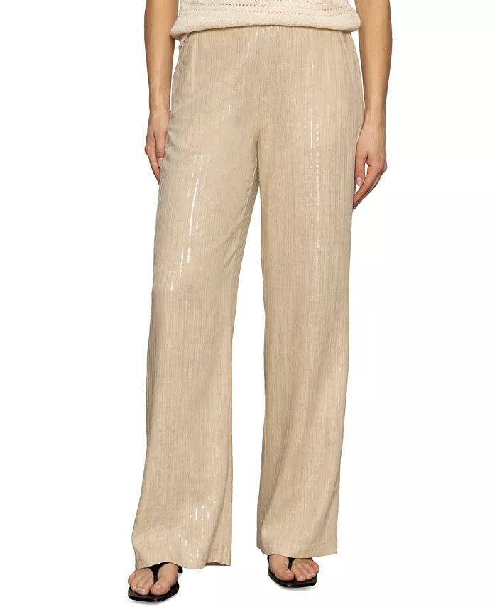 Sanctuary Coastal Pant - SAND SEQUIN STRIPE