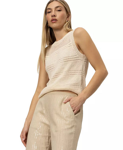 Sanctuary Coastal Pant - SAND SEQUIN STRIPE