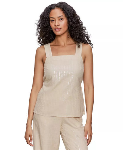 Sanctuary Desert Tank - SAND SEQUIN STRIPE