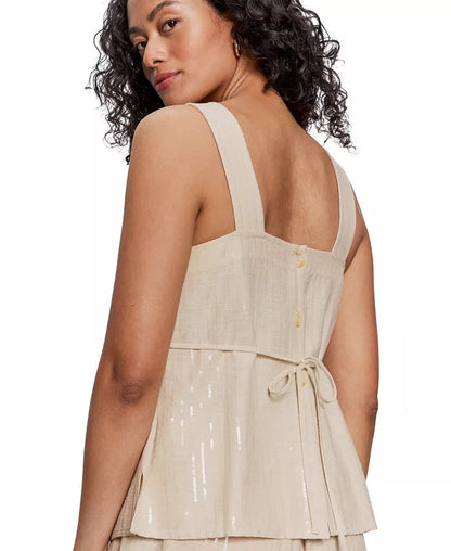 Sanctuary Desert Tank - SAND SEQUIN STRIPE