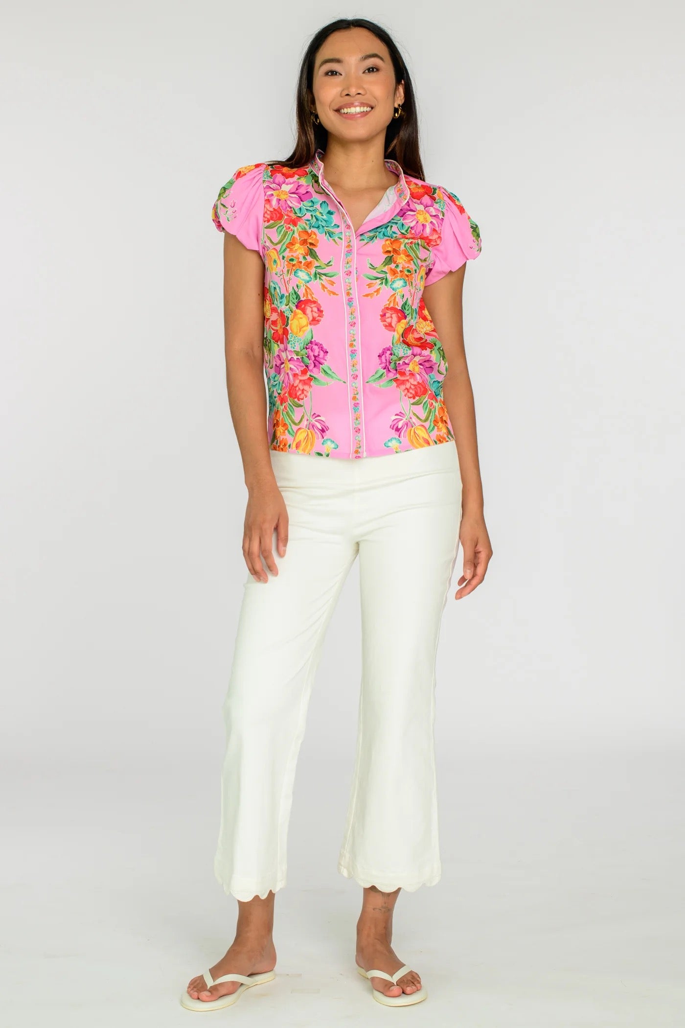 Elizabeth James SS Emily Top - TULIP TAPESTRY COTTON CANDY