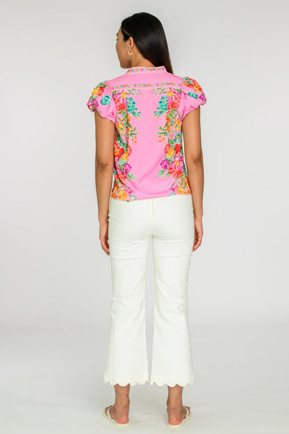 Elizabeth James SS Emily Top - TULIP TAPESTRY COTTON CANDY