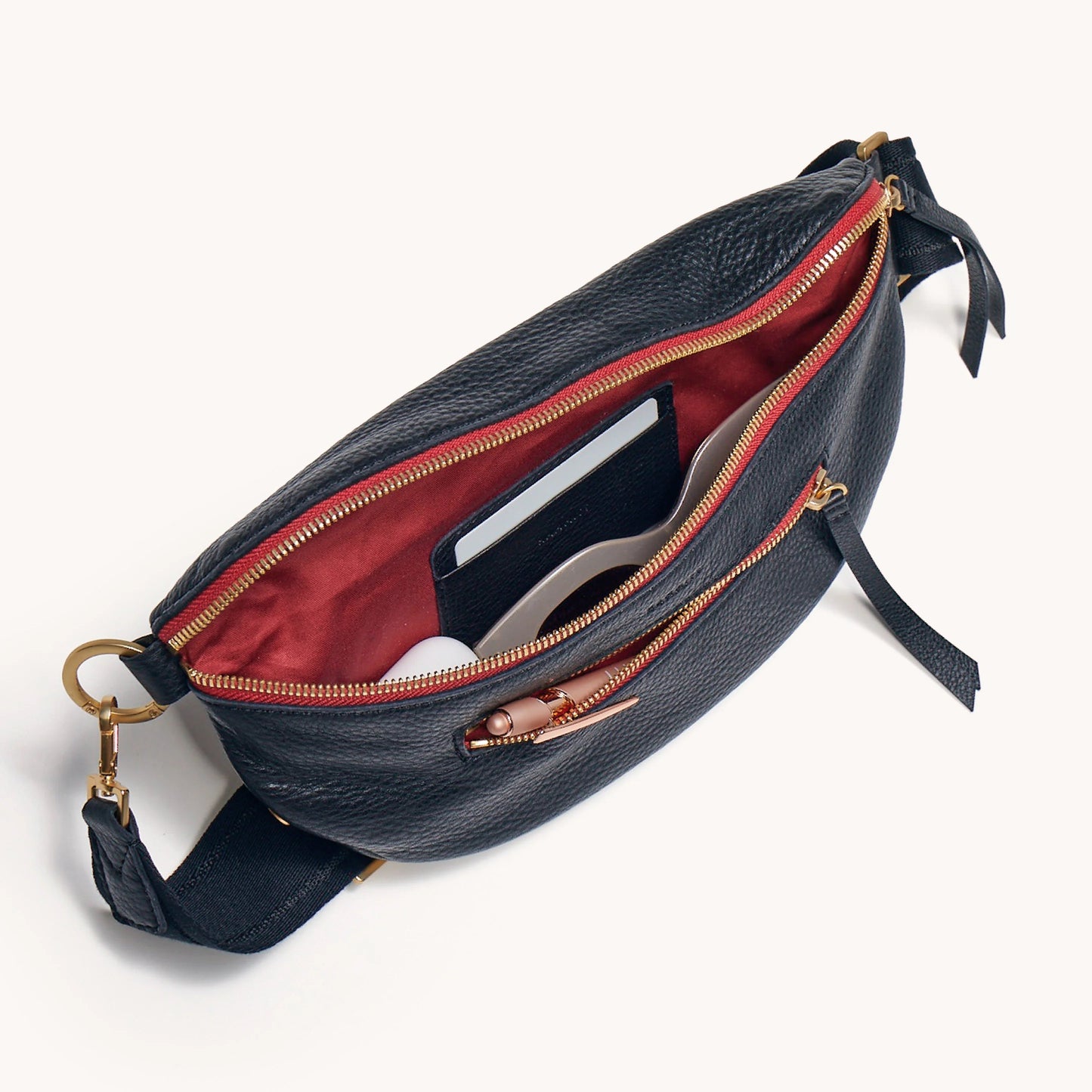 Hammitt Charles Crossbody Medium - BLACK-BG RED ZIP