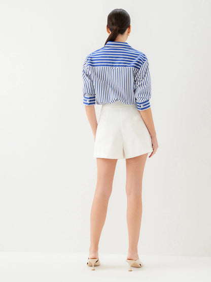 FT Leighton Ruched Sleeve Shirt INDIGO
