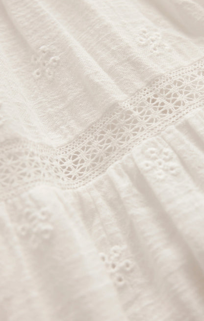 ZS Behati Eyelet Midi Dress WHITE