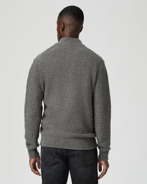 PAIGE Kotoni Snap Collar Sweater - DARK GREY