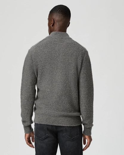 PAIGE Kotoni Snap Collar Sweater - DARK GREY