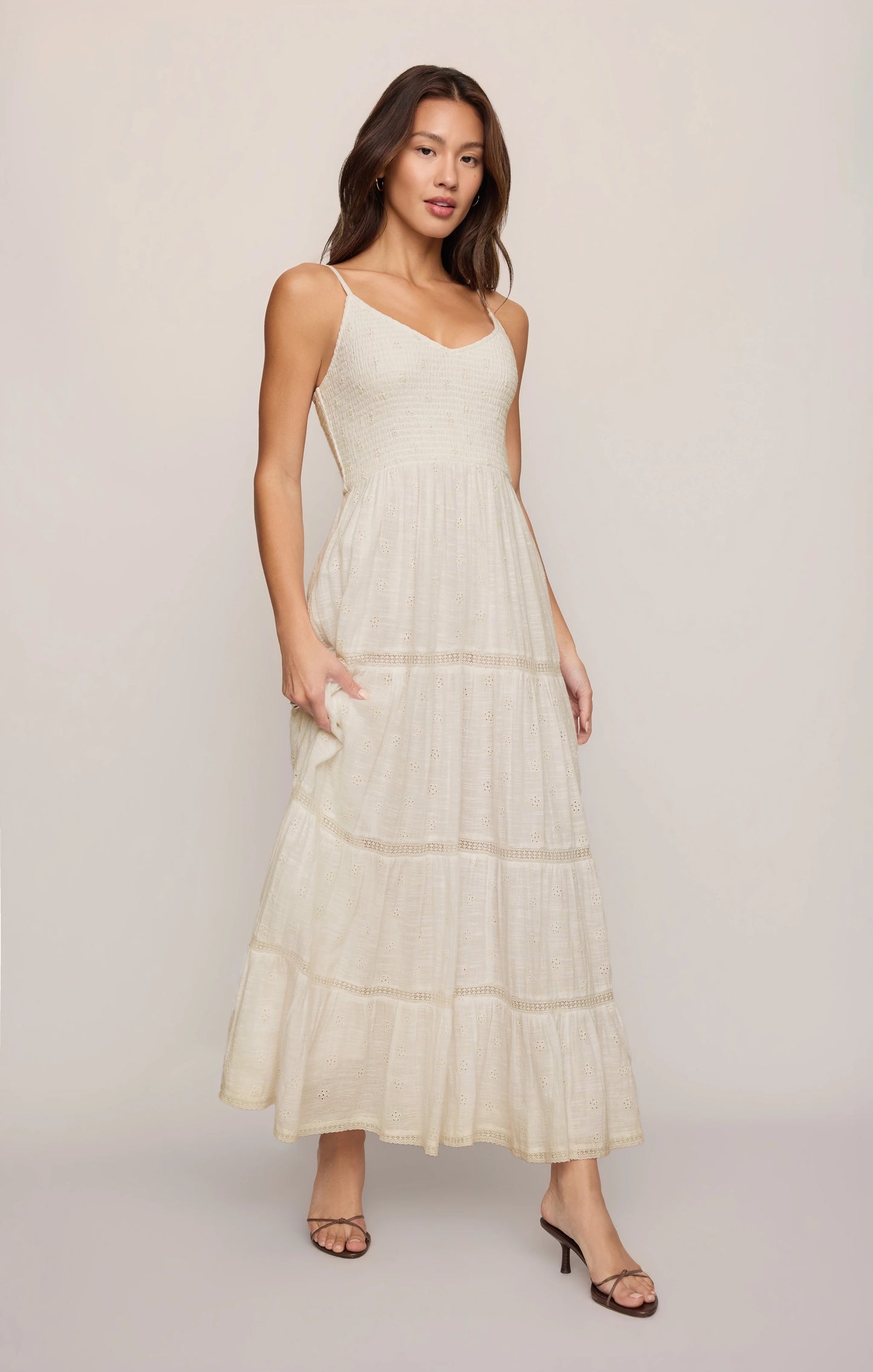ZS Behati Eyelet Midi Dress WHITE