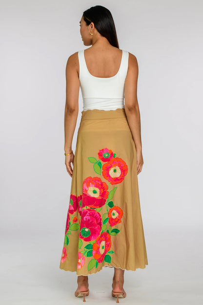Elizabeth James Anita Skirt - POPPY PATCH ICED COFFEE