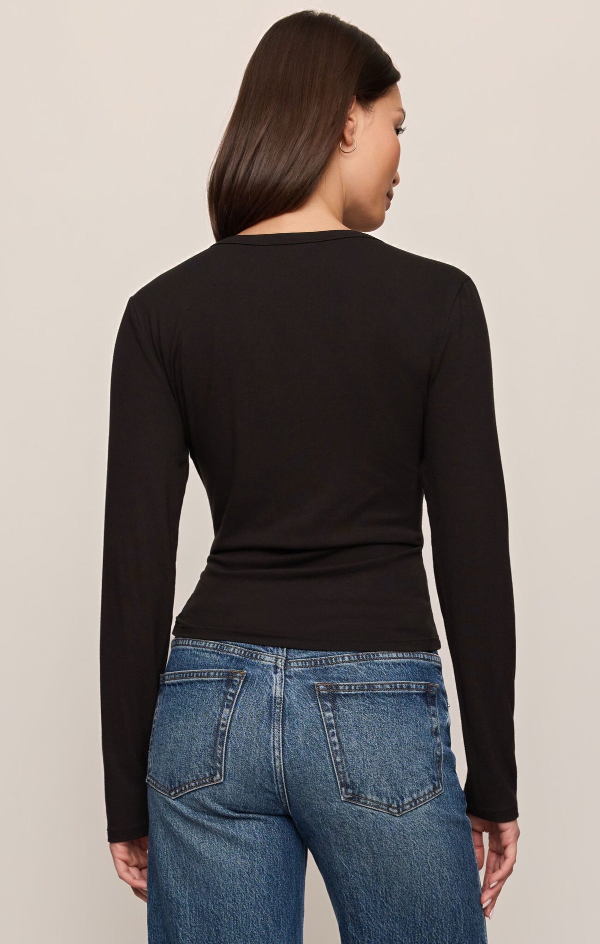 Z Supply Second Skin Crew LS - BLACK