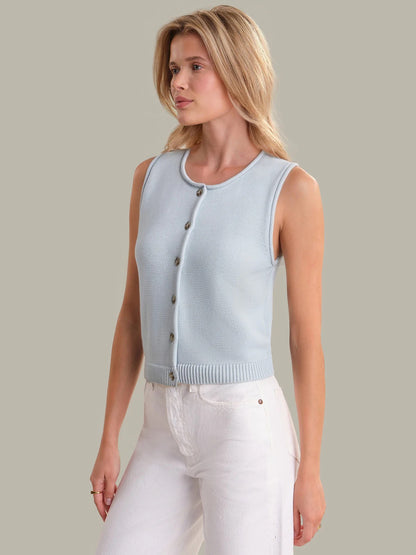 525 Ella Button Front Sweater Vest ARCTIC ICE