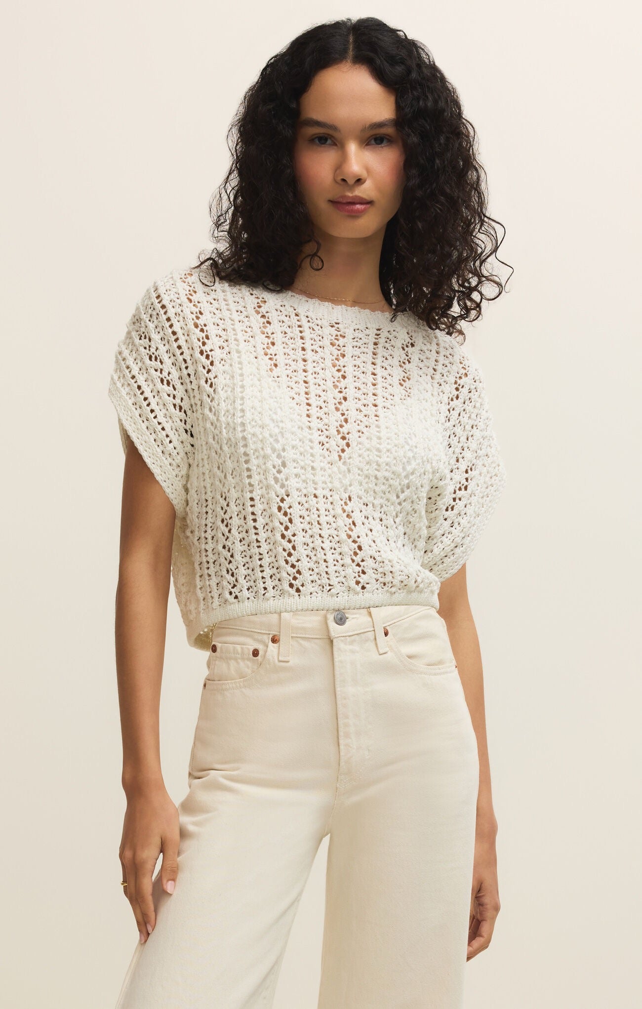 Z Supply Ballast Crochet Top - WHITE