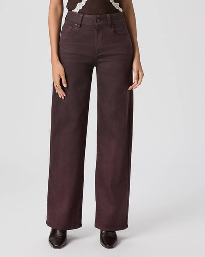 Paige Sasha 32" Wide Leg Denim - DARK OXBLOOD DISTRESSED