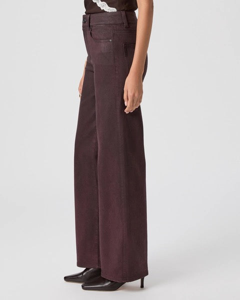 Paige Sasha 32" Wide Leg Denim - DARK OXBLOOD DISTRESSED