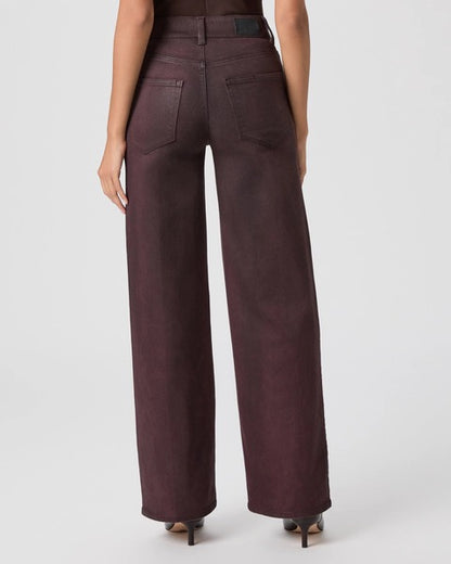 Paige Sasha 32" Wide Leg Denim - DARK OXBLOOD DISTRESSED