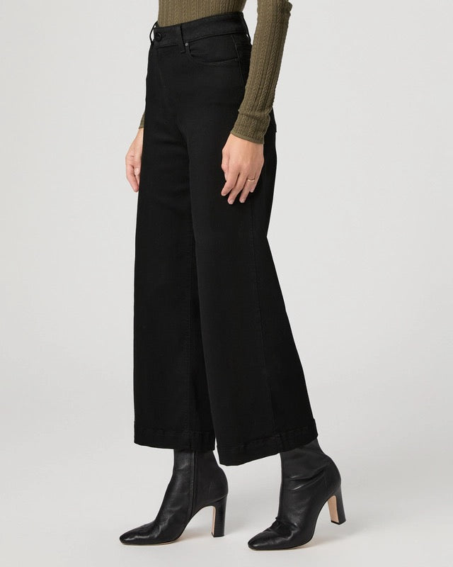 Paige Anessa Wide Leg Jean - BLACK SHADOW