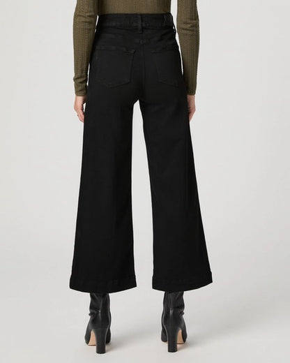 Paige Anessa Wide Leg Jean - BLACK SHADOW