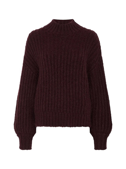Sanctuary Kacy Ribbed Sweater - BORDEAUX