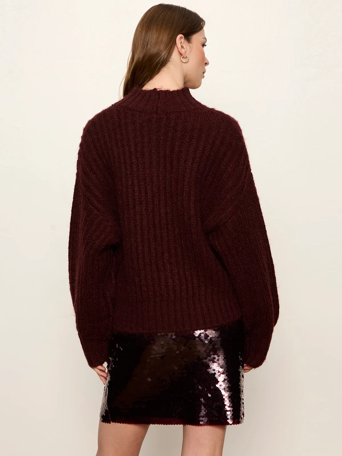 Sanctuary Kacy Ribbed Sweater - BORDEAUX