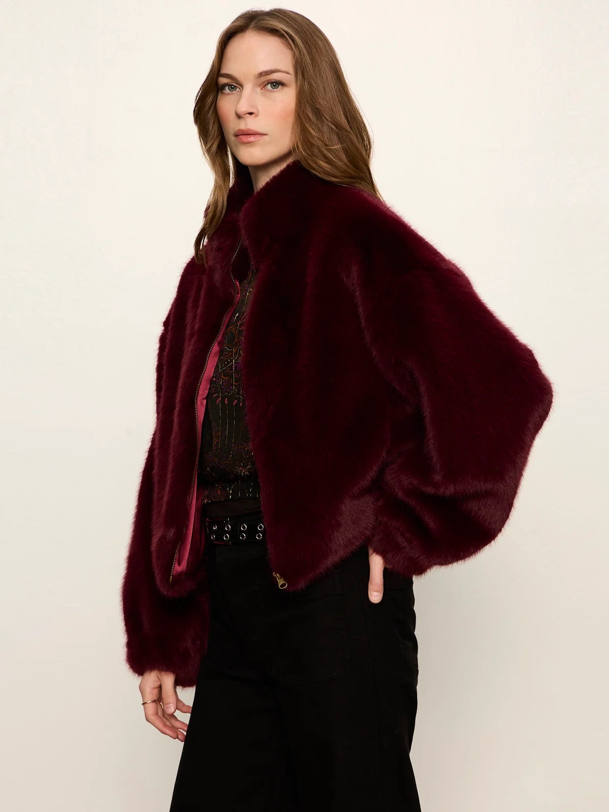Sanctuary Everest Fur Bomber - BORDEAUX