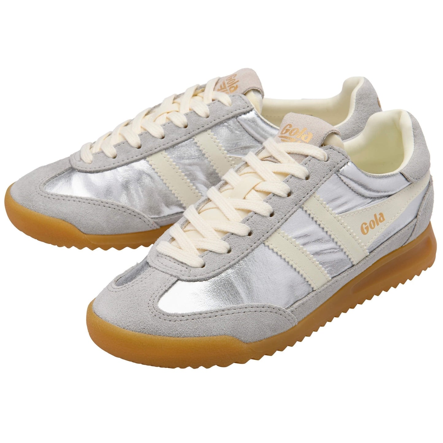 GOLA Firefly Metallic Sneakers - SILVER/OFF WHITE