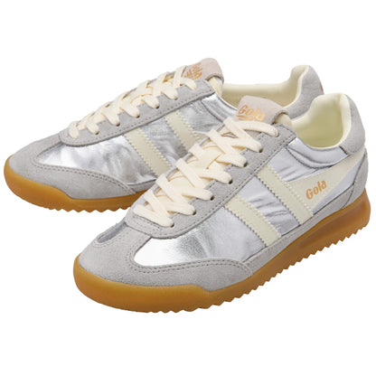 GOLA Firefly Metallic Sneakers - SILVER/OFF WHITE
