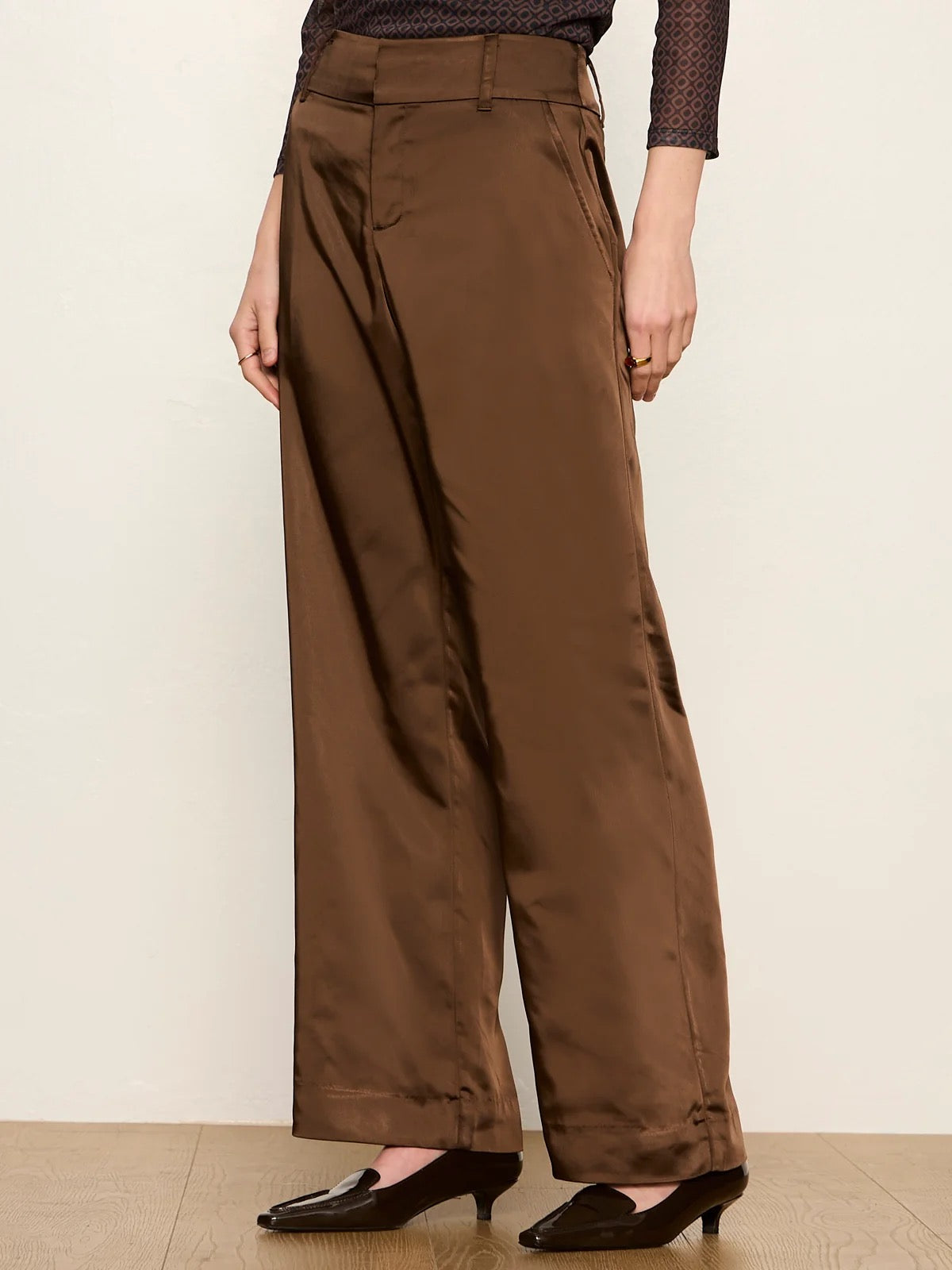 Sanctuary Spotlight Satin Trouser - ESPRESSO MARTINI
