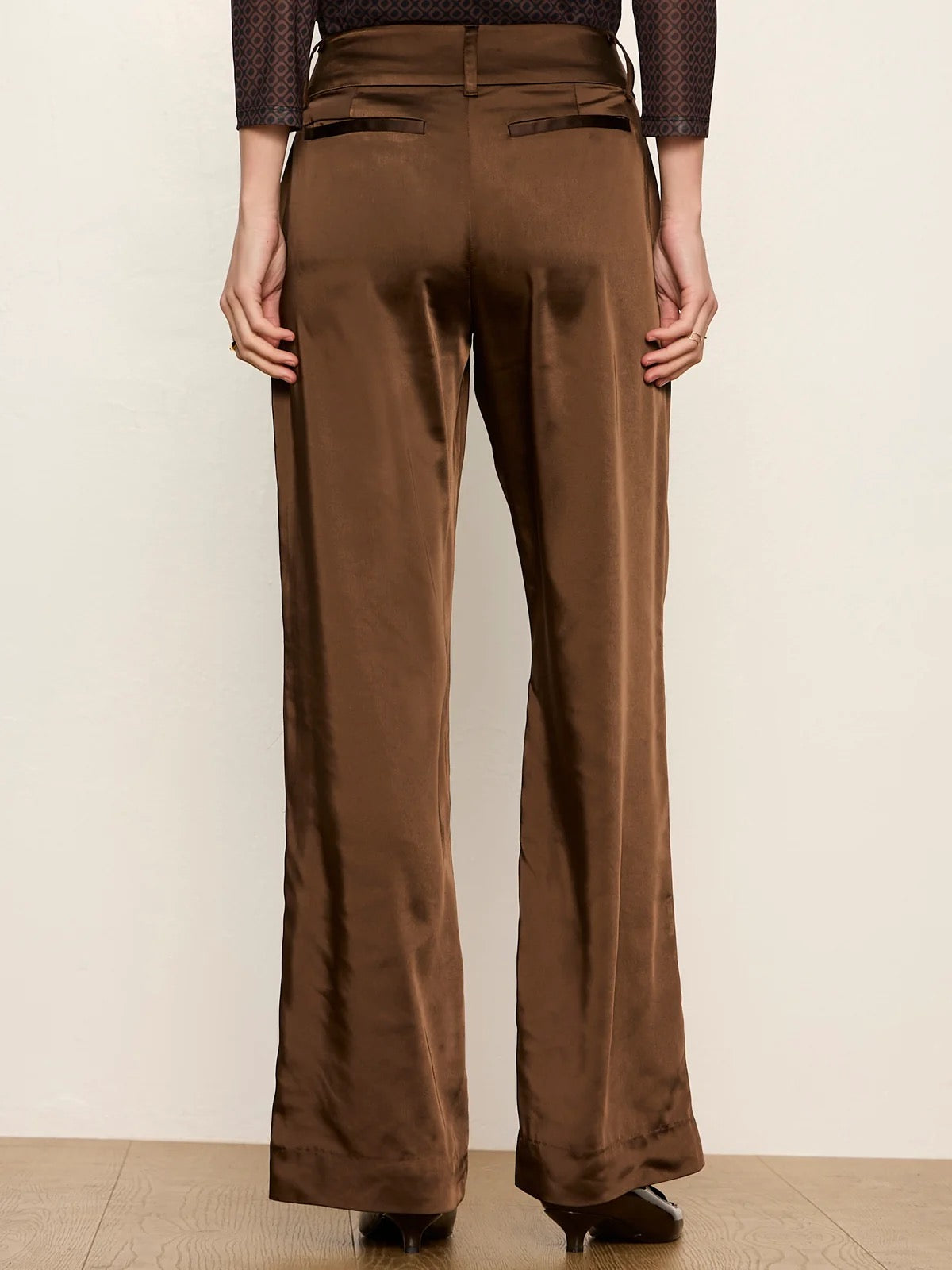 Sanctuary Spotlight Satin Trouser - ESPRESSO MARTINI