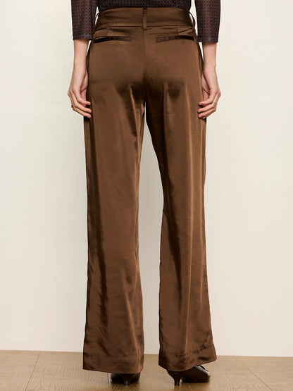 Sanctuary Spotlight Satin Trouser - ESPRESSO MARTINI