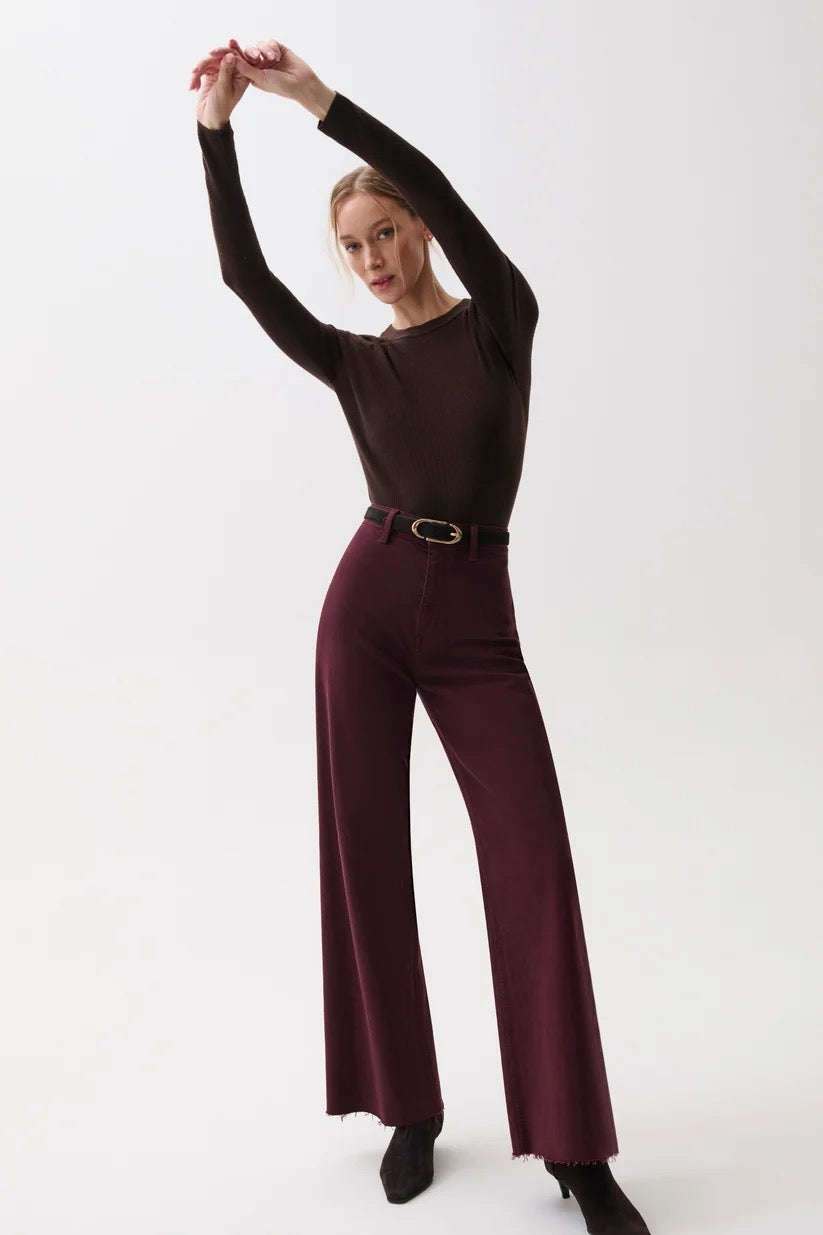 Pistola Penny High Rise Wide Leg - CLARET