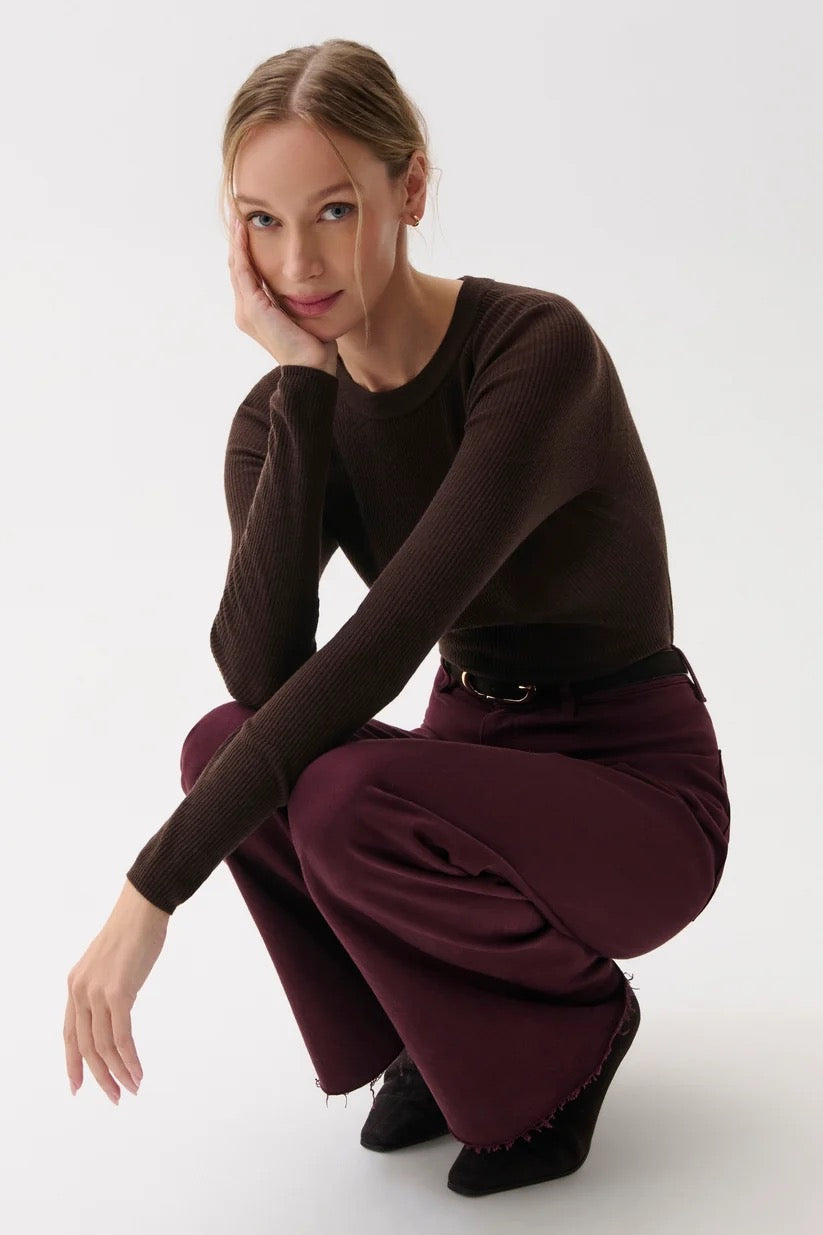 Pistola Penny High Rise Wide Leg - CLARET