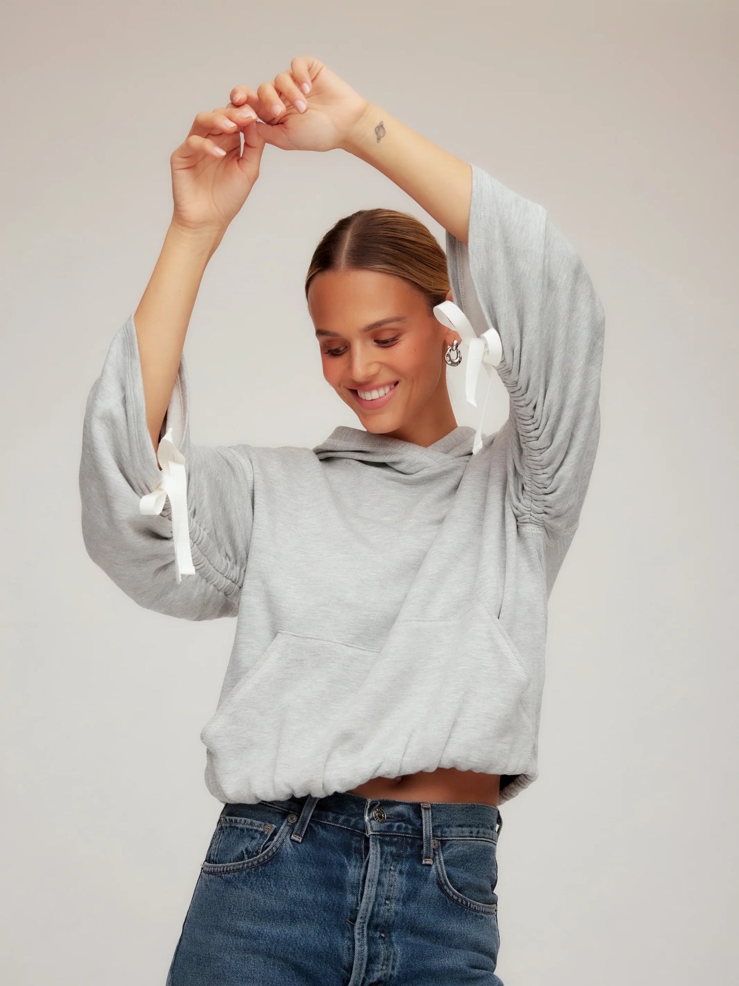 FT Makenna Bubble Sweatshirt LIGHT HEATHER GREY
