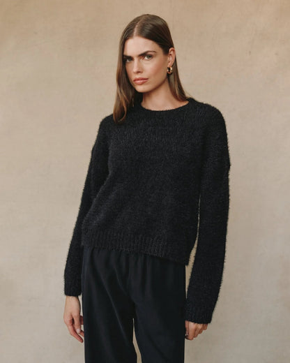 Bella Dahl Drop Shoulder Sweater - BLACK